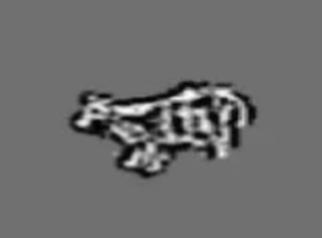 GEN-0001: Original primitive AI-generated cow image, 2014